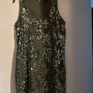 J. Crew Olive Sequin Mini Dress